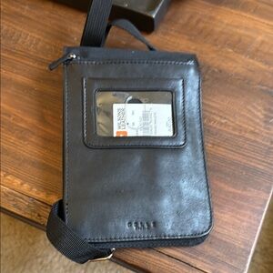 Pelle Studio Black Leather Travel Wallet
